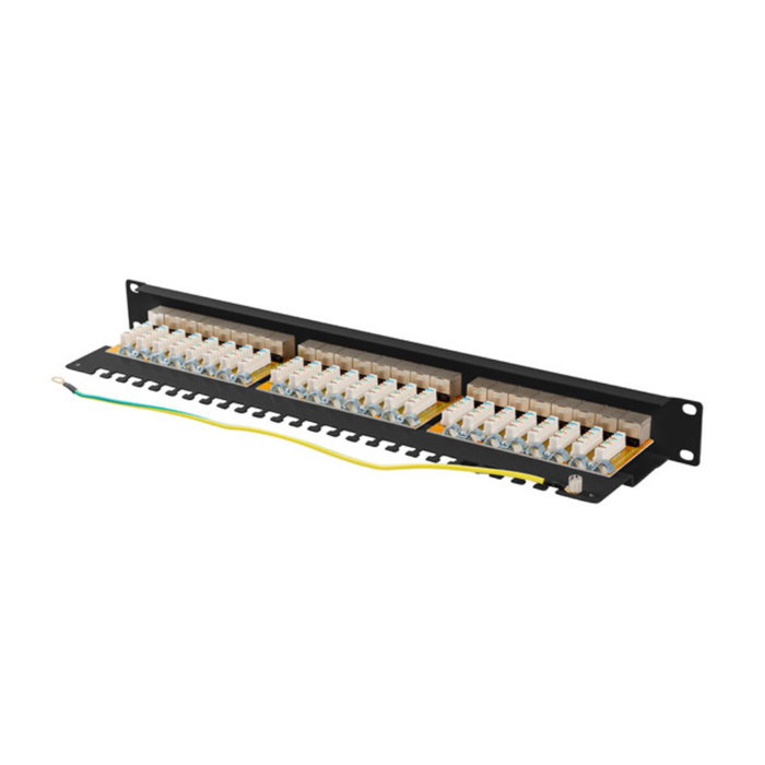Lanberg PPSA-1024-B Patch Panel 24 Ports Cat6a F/UTP 1U Noir Métal ABS Rack 19"