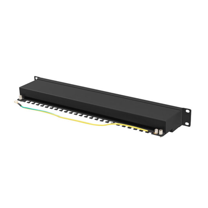 Lanberg PPSA-1024-B Patch Panel 24 Ports Cat6a F/UTP 1U Noir Métal ABS Rack 19"