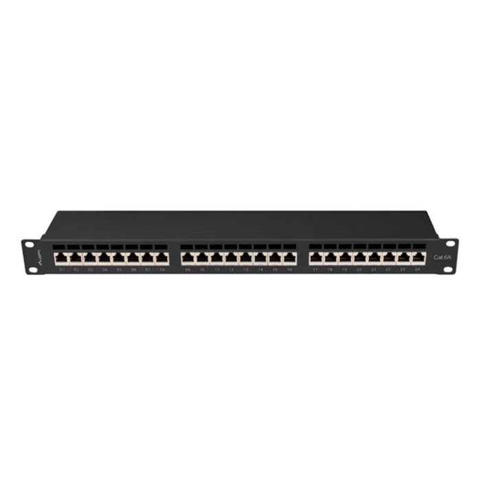 Lanberg PPSA-1024-B Patch Panel 24 Ports Cat6a F/UTP 1U Noir Métal ABS Rack 19"