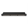 Lanberg PPSA-1024-B Patch Panel 24 Ports Cat6a F/UTP 1U Noir Métal ABS Rack 19"