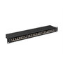 Lanberg PPSA-1024-B Patch Panel 24 Ports Cat6a F/UTP 1U Noir Métal ABS Rack 19"