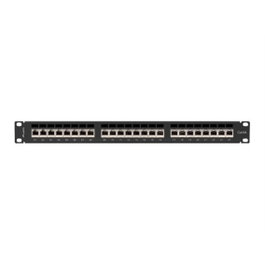 Lanberg PPSA-1024-B Patch Panel 24 Ports Cat6a F/UTP 1U Noir Métal ABS Rack 19"