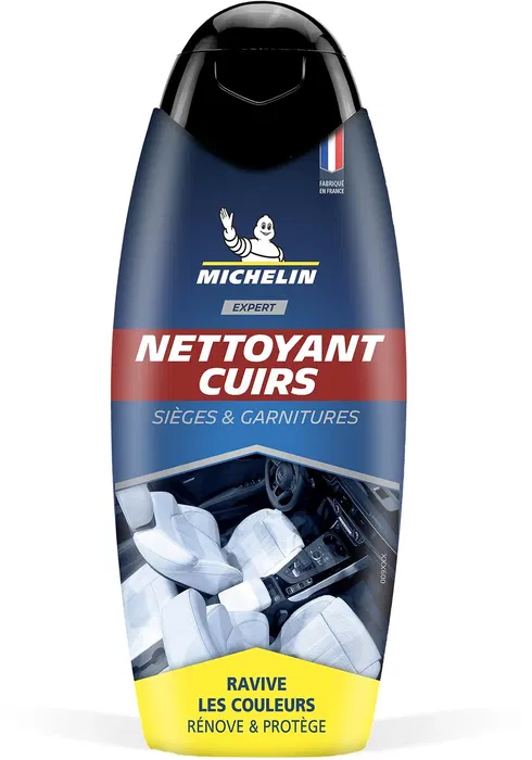 Michelin Expert Nettoyant pour cuirs, Ravive, Protège et Nourrit, Pour Sièges Auto et Canapés, 500 ml