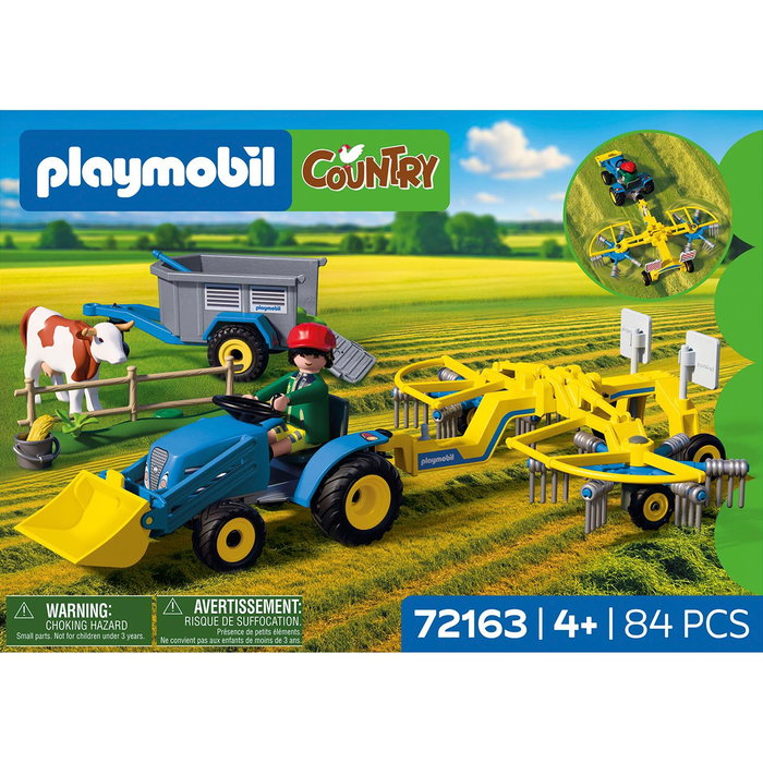 PLAYMOBIL Petit Tracteur avec Rastrille Hilerador de Foin 72163 PLAYMOBIL Petit Tracteur avec Rastrille Hilerador de Foin 72163