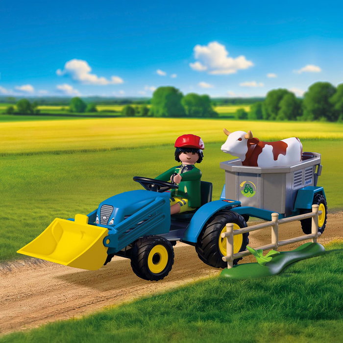 PLAYMOBIL Petit Tracteur avec Rastrille Hilerador de Foin 72163 PLAYMOBIL Petit Tracteur avec Rastrille Hilerador de Foin 72163