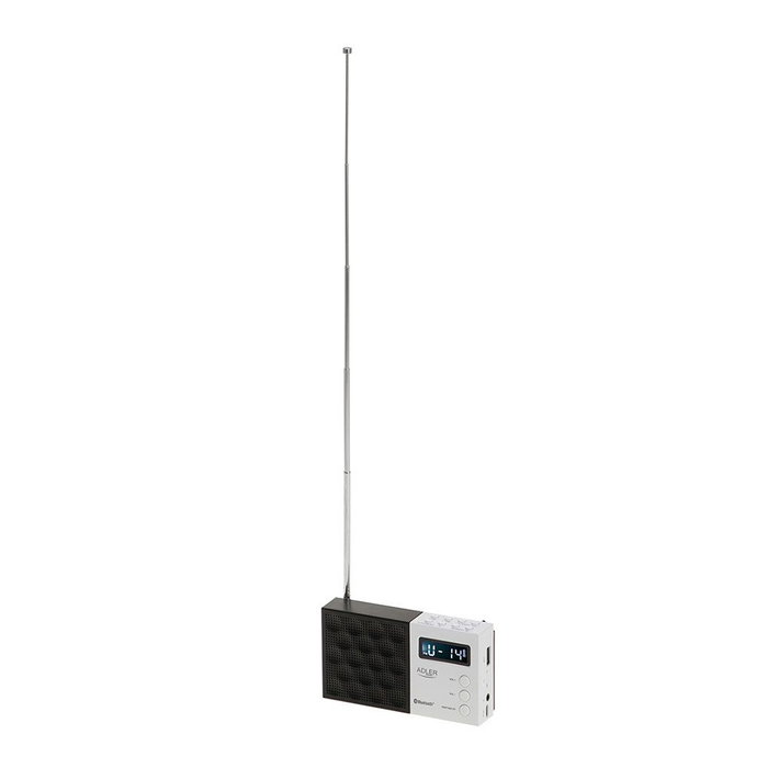 Adler Radio Numérique PLL FM AD 1908 avec Bluetooth 5.0, USB/SD, Réveil, Antenne Télescopique, 12,5 x 3 x 7 cm