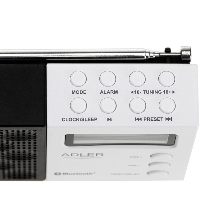 Adler Radio Numérique PLL FM AD 1908 avec Bluetooth 5.0, USB/SD, Réveil, Antenne Télescopique, 12,5 x 3 x 7 cm