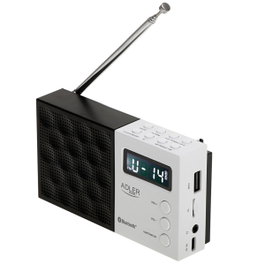 Adler AD 1908 Radio numérique PLL FM Noir et Blanc