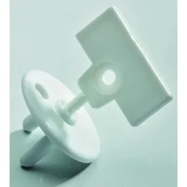 SAFETY 1st Cache-prises de sécurité - Lot de 12 avec 4 clés pour prises 2 pôles avec ou sans terre - Couleur Blanc