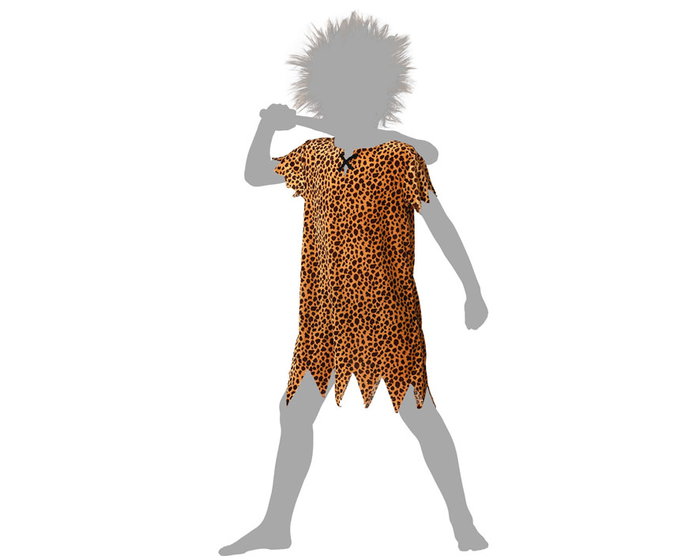 Déguisement Caverne Garçon Enfant 3-4 Ans - Marron - Thème Préhistorique