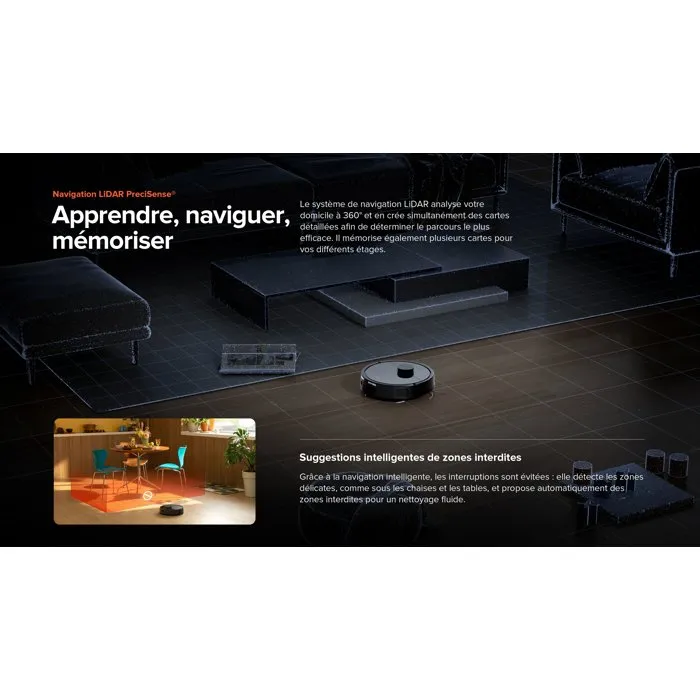 Roborock Q7 Pro Max+ Black Robot aspirateur laveur Roborock Q7 Pro Max+ Black Robot aspirateur laveur