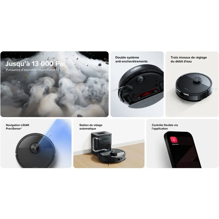 Roborock Q7 Pro Max+ Black Robot aspirateur laveur Roborock Q7 Pro Max+ Black Robot aspirateur laveur