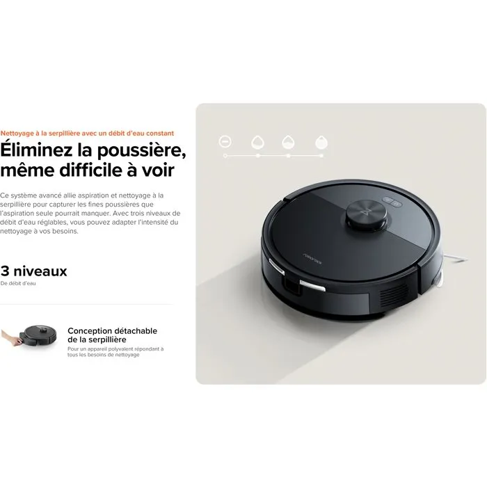 Roborock Q7 Pro Max+ Black Robot aspirateur laveur Roborock Q7 Pro Max+ Black Robot aspirateur laveur
