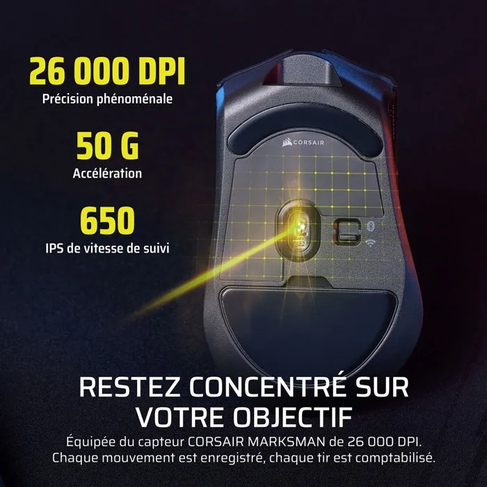 Corsair HARPOON v2 WIRELESS - Souris Gamer Sans Fil 26K DPI - Noir RGB Corsair HARPOON v2 WIRELESS - Souris Gamer Sans Fil 26K DPI - Noir RGB