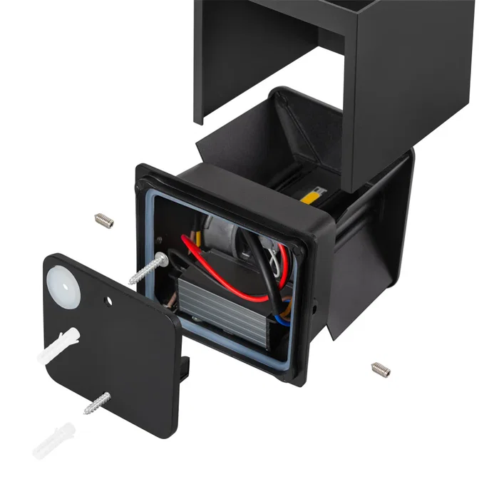 HO Aplique LED Extérieur 10W 1000lm IP65 Noir 2700K - HO-APL06-IP65-B-WW