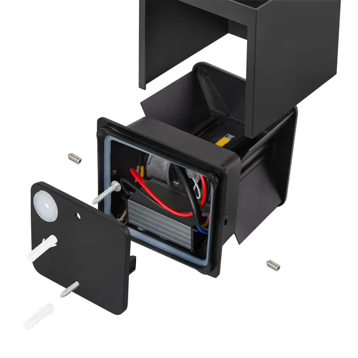 HO Aplique LED Extérieur 10W 1000lm IP65 Noir 2700K - HO-APL06-IP65-B-WW