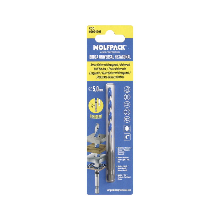 WOLFPACK LINEA PROFESIONAL Mèche Universale Hexagonale 5,0 mm WOLFPACK LINEA PROFESIONAL Mèche Universale Hexagonale 5,0 mm