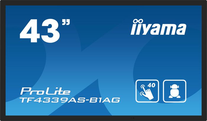 iiyama Écran Tactile PCAP 43" (107 cm) 4K UHD 3840x2160, Anti-reflets, Bezel Free, 40 Points Tactile, Android 11, Panneau IPS, 4 Go RAM, 32 Go Stockage, 2x HDMI, DisplayPort, VESA