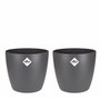 Elho Lot de 2 pots de fleurs Brussels Rond Noir - 17 L
