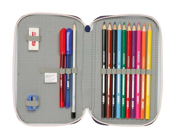 Safta Plumier double compartiment 29 pièces F.C. Barcelona 2ème équipement 12.5 x 19.5 x 4 cm