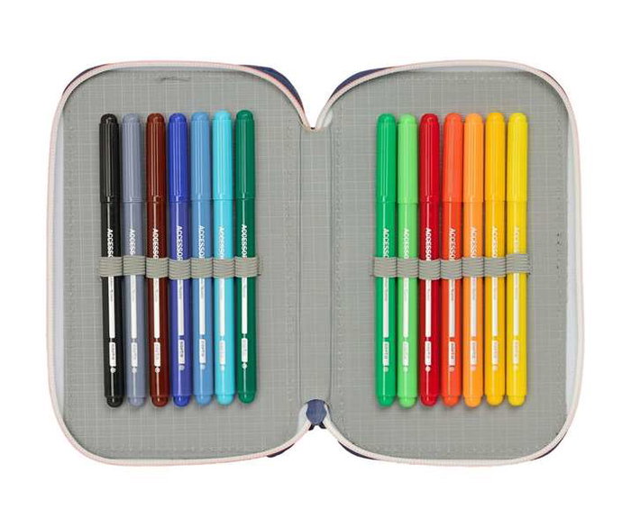 Safta Plumier double compartiment 29 pièces F.C. Barcelona 2ème équipement 12.5 x 19.5 x 4 cm