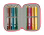 Safta Triple plumier recyclé 37 pièces Moos Passion - Plumier triple en matériau recyclé avec 37 accessoires, dimensions 12.5 x 19.5 x 5.5 cm