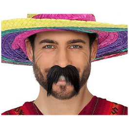 BigBuy Carnival Moustache Design Mexicain Noir