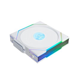 Lian Li G99.12Tl1 W1 W.00 - Ventilateur de boîtier PC 12 cm PWM, blanc avec LED, 2600 RPM, 90,1 CFM, silencieux 33 dB