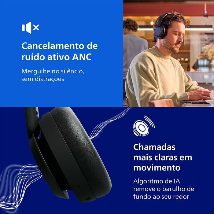 Casque Bluetooth à Bandeau Philips TAH6509BK Noir