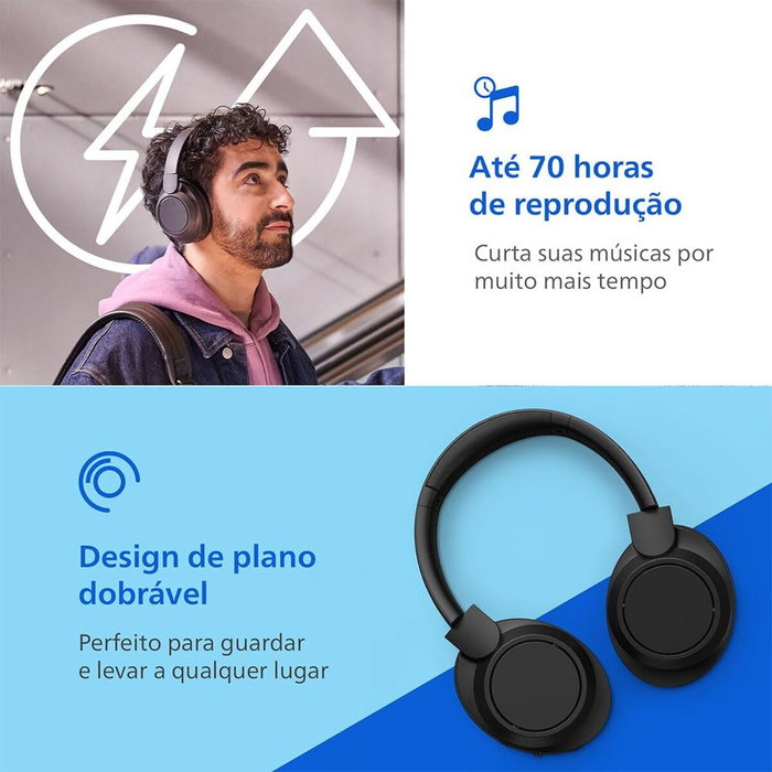 Casque Bluetooth à Bandeau Philips TAH6509BK Noir