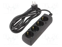 JONEX Rallonge réseau H05VV-F 3G1,5mm² 3m noir