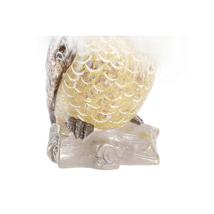 Décorations de Noël DKD Home Decor Hibou Résine (7,5 x 7,5 x 14 cm) (2 Unités)
