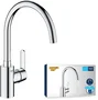 Grohe - Mitigeur de cuisine GET chromé - Bec en C, bec haut - Rotation 150° - Hauteur sous bec 225 mm - Évier