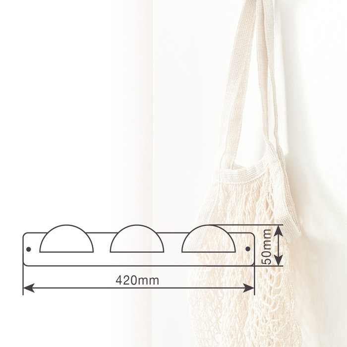 GSC Evolution Percha en acier inoxydable avec triple pommeau ABS blanc 420x50mm