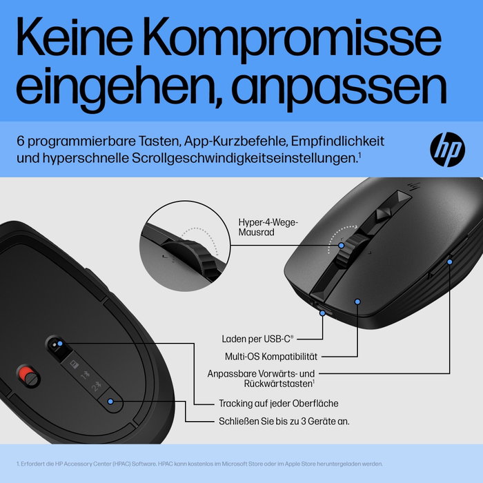HP Souris silencieuse rechargeable 710 Noir HP Souris silencieuse rechargeable 710 Noir