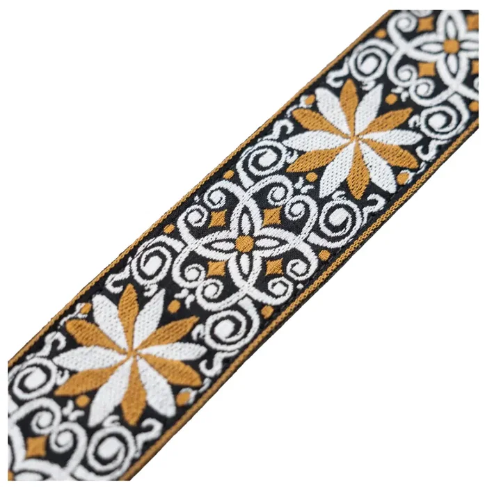 Levy's Sangle Vintage Hootenanny Series 2" avec Support pour Médiators - Jaune et Blanc