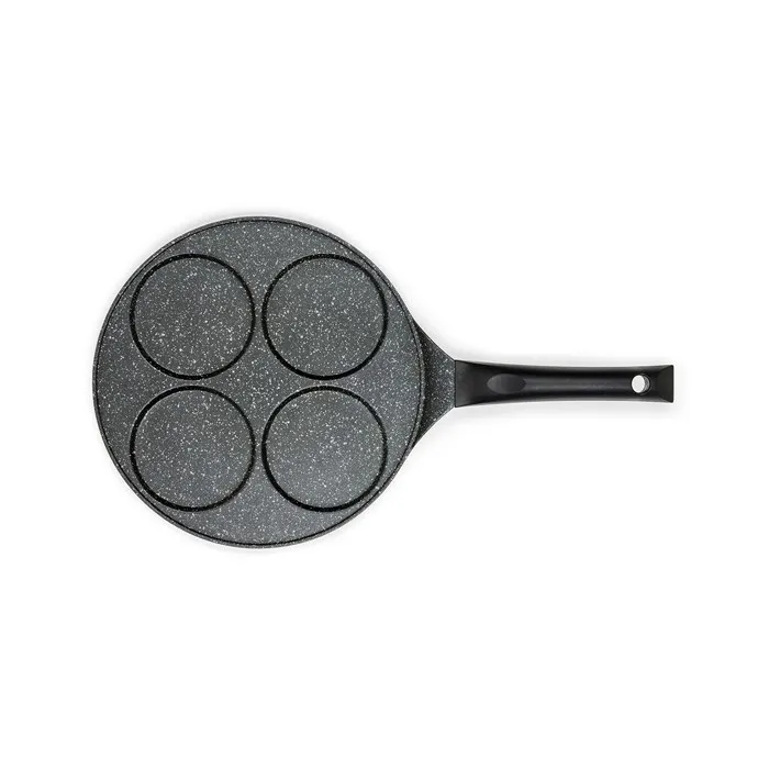 Livoo Poêle à pancakes 4 empreintes MEP148 revêtement antiadhésif tout feux incluant induction, diamètre 10 cm