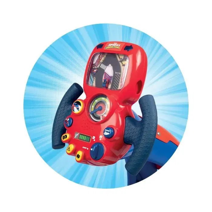 Smoby Simulateur de conduite enfant Spidey V8 Driver avec siège ajustable, sons et lumières - À partir de 3 ans