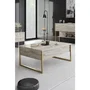 Table basse LUXE Travertine Gold rectangulaire