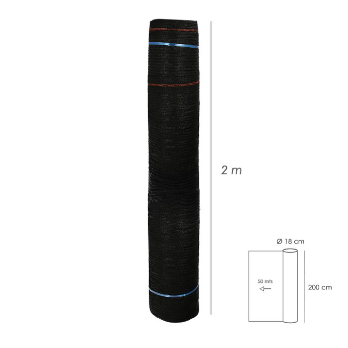 SATURNIA Malla Sombreo Noir 2,0 m x 50 m