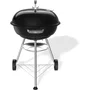 Weber Compact Kettle - Barbecue à Charbon Ø57 cm, Acier Émaillé, Grille de Cuisson Acier Chromé, Clapet d'Aération, 9 Couverts, Noir