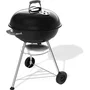 Weber Compact Kettle - Barbecue à Charbon Ø57 cm, Acier Émaillé, Grille de Cuisson Acier Chromé, Clapet d'Aération, 9 Couverts, Noir