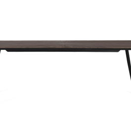 GINER Y COLOMER - Table de salle à manger rectangulaire en teck recyclé 200 cm avec plateau radial et pieds en métal noir