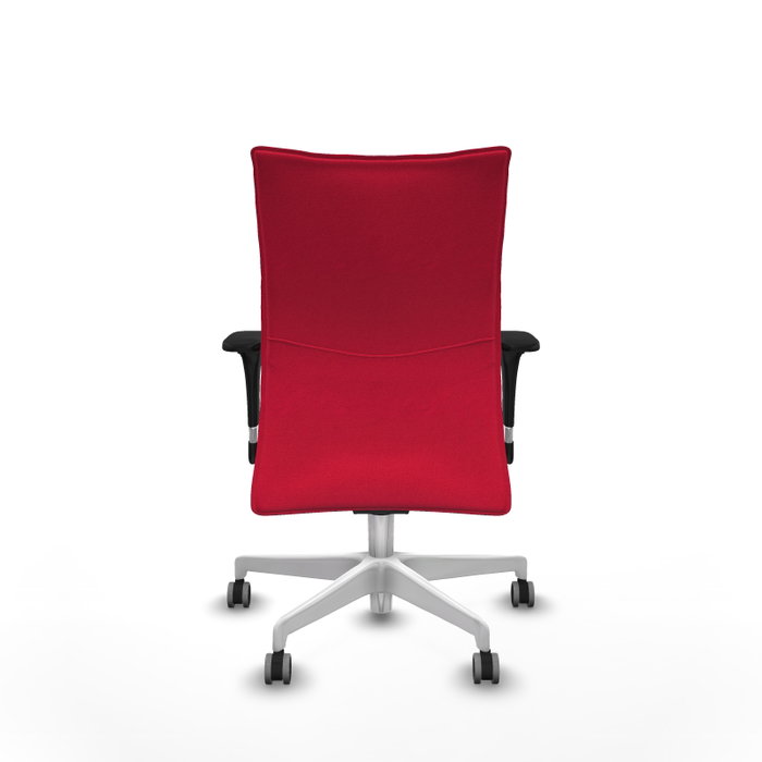 Piqueras Y Crespo Chaise Albacete Confidente, Tissu Rouge, Base Blanche, Mécanisme Synchrone