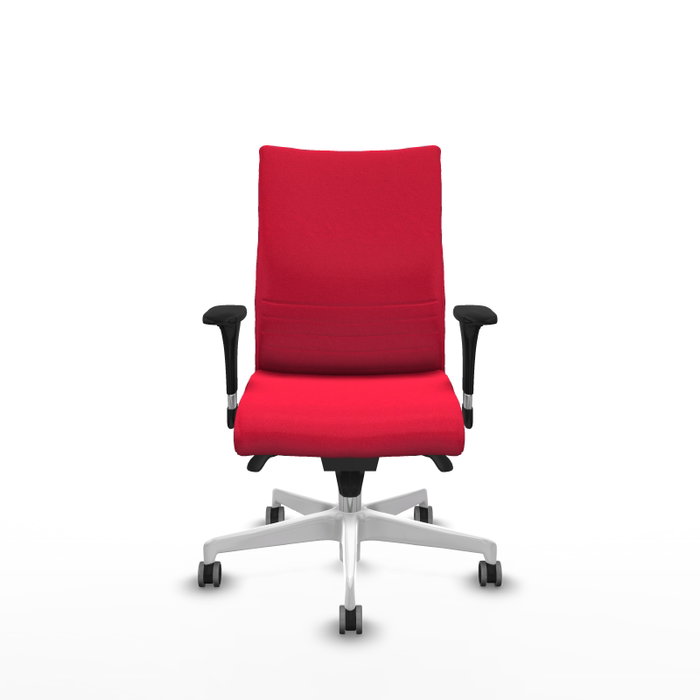 Piqueras Y Crespo Chaise Albacete Confidente, Tissu Rouge, Base Blanche, Mécanisme Synchrone