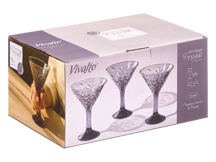 VIVALTO Copa Martini Troquelada 220ml Humo Gris VIVALTO Copa Martini Troquelada 220ml Humo Gris