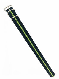 Ene Bracelet de montre ENES-NE-VE 23mm noire et rayure verte