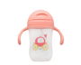 KioKids Tasse d'Apprentissage Étape 3 300 mL Rose avec Poignées et Paille Contrepoids - Anticolique, PP et Silicone sans BPA