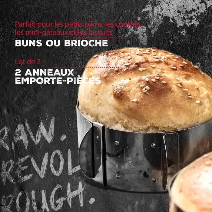 Fackelmann Profesional Ensemble emporte-pièce réglable et presse à burger