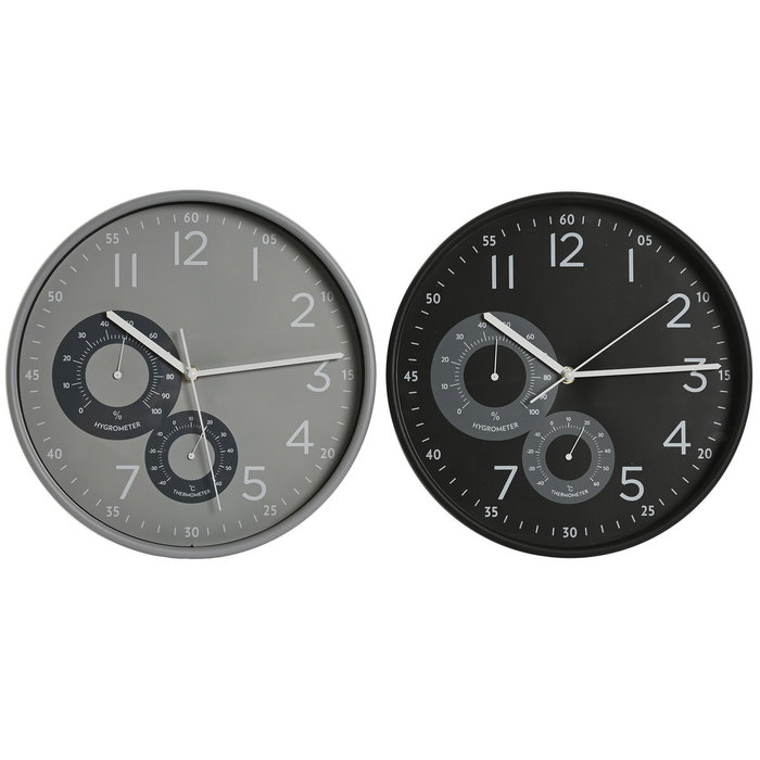 Horloge Murale Home ESPRIT Noir Gris PVC 30 x 4,7 x 30 cm (2 Unités) Horloge Murale Home ESPRIT Noir Gris PVC 30 x 4,7 x 30 cm (2 Unités)